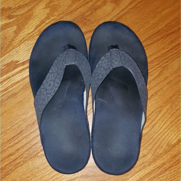 Spenco Blue Leppard Print Sandals - Picture 4 of 6